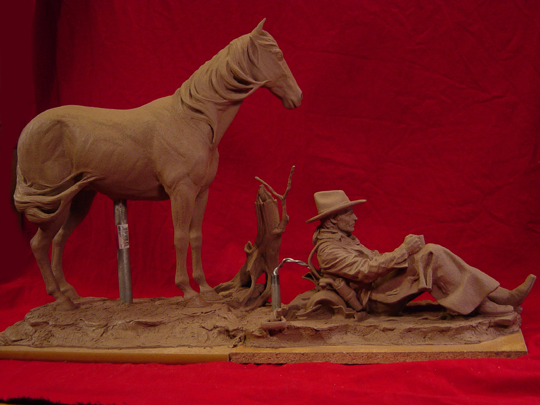 The Drifter Clay Sculpture by Greg Polutanovich